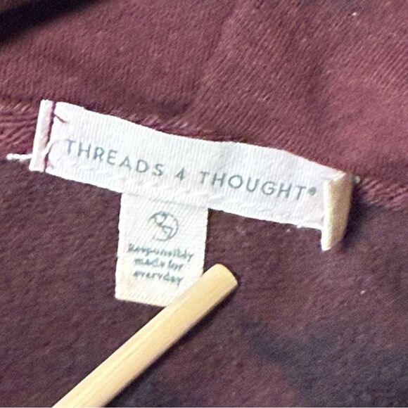 Threads 4 Thought Mens Burgundy Multi Dark Cloud Wash Hoodie Size L - Picture 8 of 12